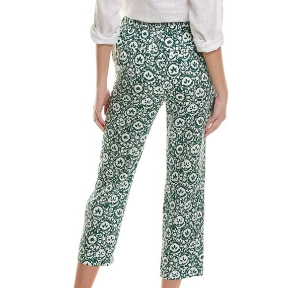 Boden Linen Pants (Green & White Floral pattern),  NWT - Picture 2 of 2